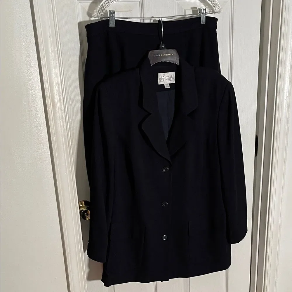 Valarie Steven’s ll Classic 2pc Navy Blue Skirt Suit